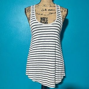 Vince. striped navy & grey tank